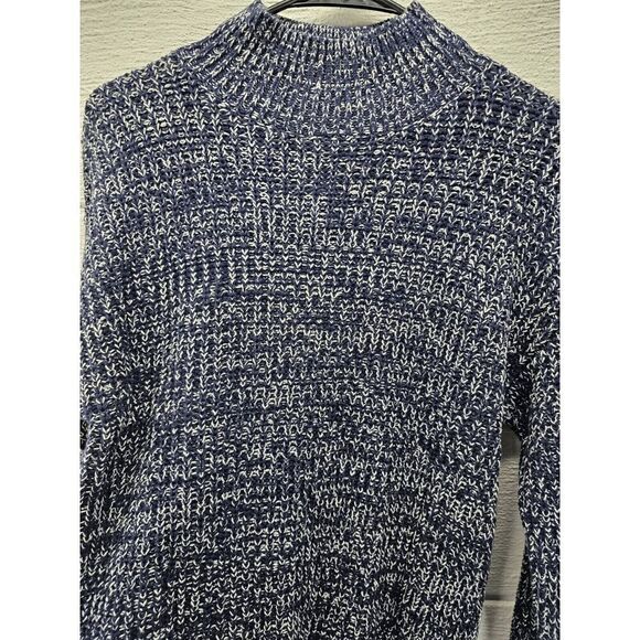 Gap Women's Turtleneck Chunky Marled Sweater Tunic Small Blue - Picture 6 of 8